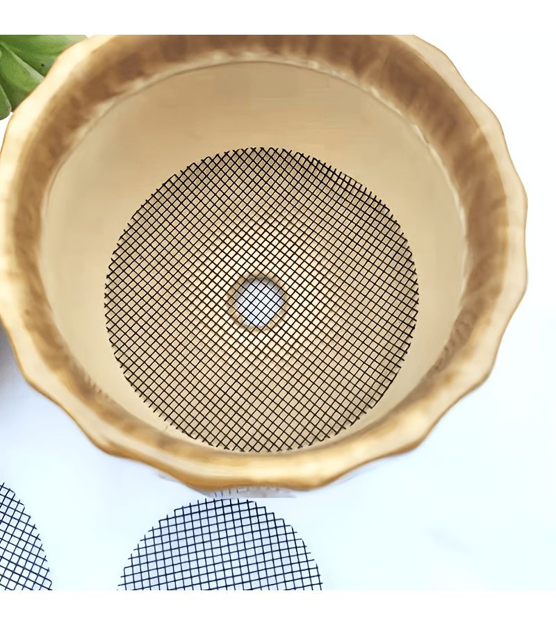 150pcs 2.5cm Round Mesh Pad Flower Pot Hole Screen Prevent Soil Loss Anti Plant Drainage Gasket Bonsai Pot Bottom Grid Mat Gardening Supplies