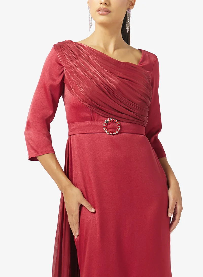 Iyra  Mesh Detail Tiered Hem Dress for Women | Best Price UAE