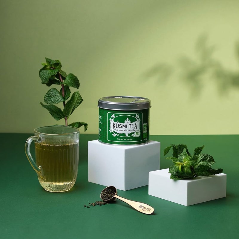 KUSMI TEA شاي كوسمي الأخضر بالنعناع العضوي - علبة 100 جرام - Image 4