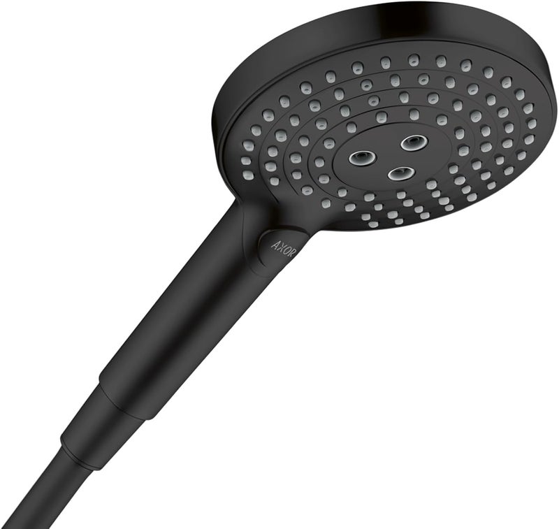 AXOR AXOR ShowerSolutions 5inch Modern Handheld Shower Head 3Spray PowderRain Rain Whirl in Matte Black 26052671 