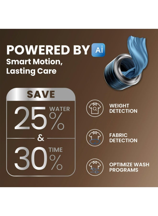IFB غسالة ملابس أمامية أوتوماتيكية بالكامل 10 كجم، 1400 دورة في الدقيقة، مدعومة بالذكاء الاصطناعي، غسيل بالبخار، محرك عاكس – إكزكيوتف بلس MBN 1014KH - بني موكا - Image 3