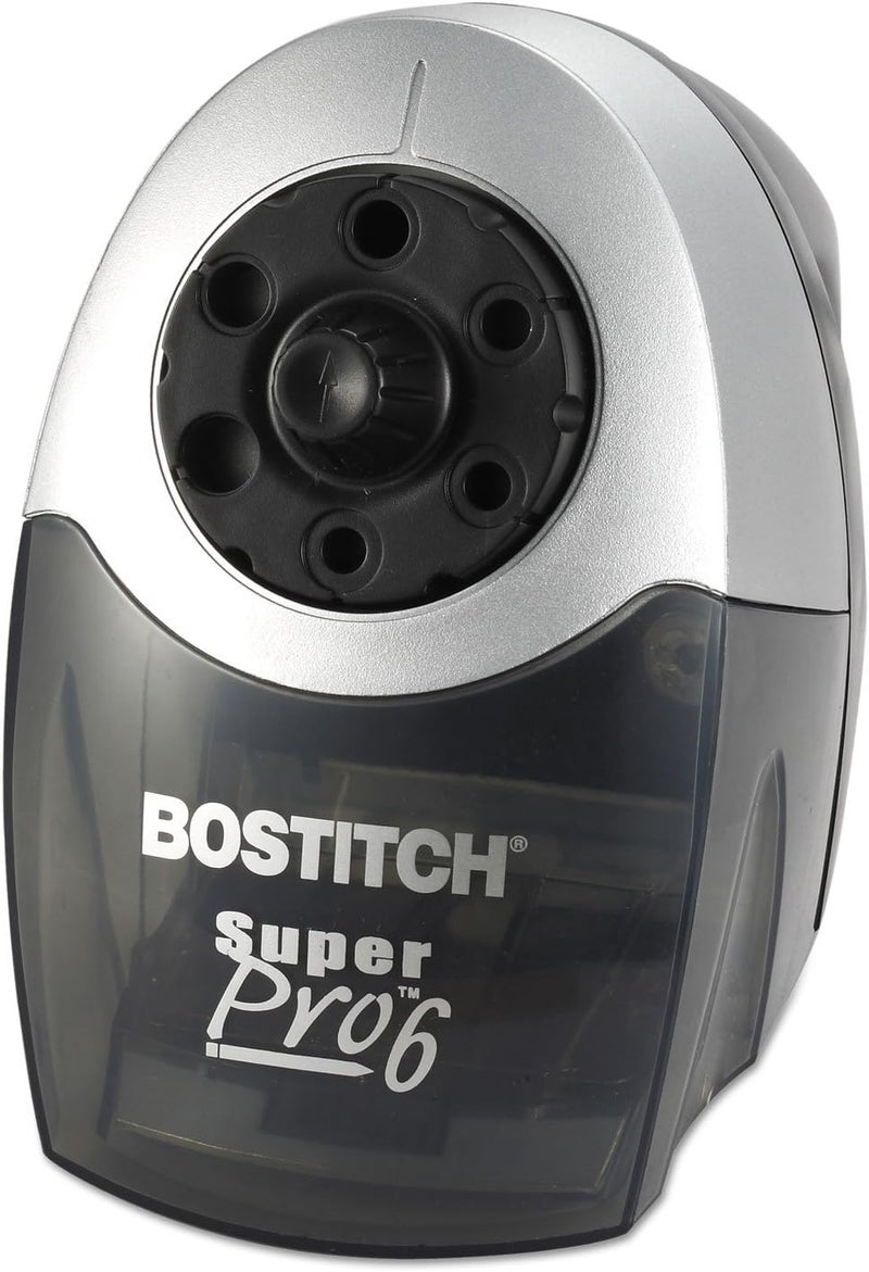 Bostitch Office SuperPro6 Electric Pencil Sharpener, Heavy Duty Commercial with 6 Holes and Industrial Motor, Grey - Image 4