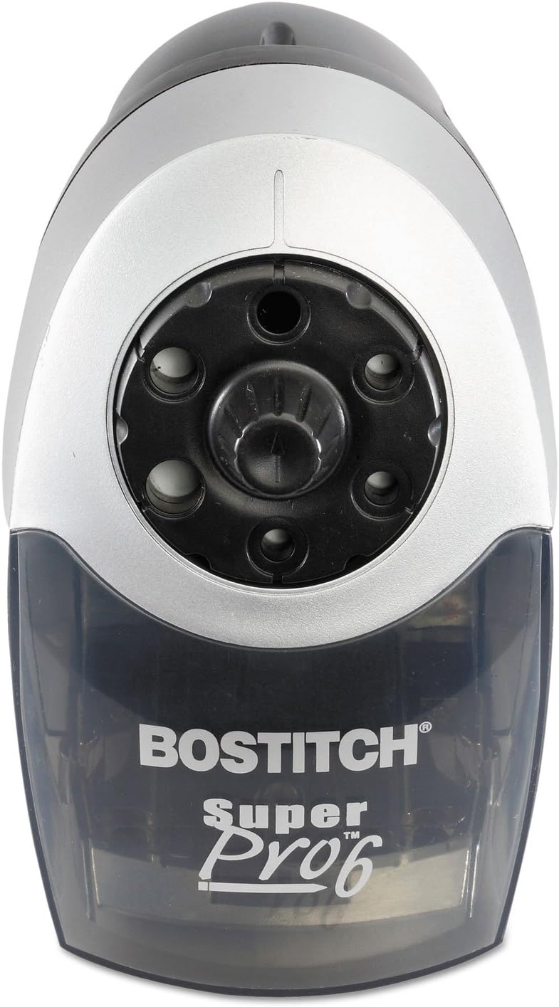 Bostitch Office SuperPro6 Electric Pencil Sharpener, Heavy Duty Commercial with 6 Holes and Industrial Motor, Grey - Image 5