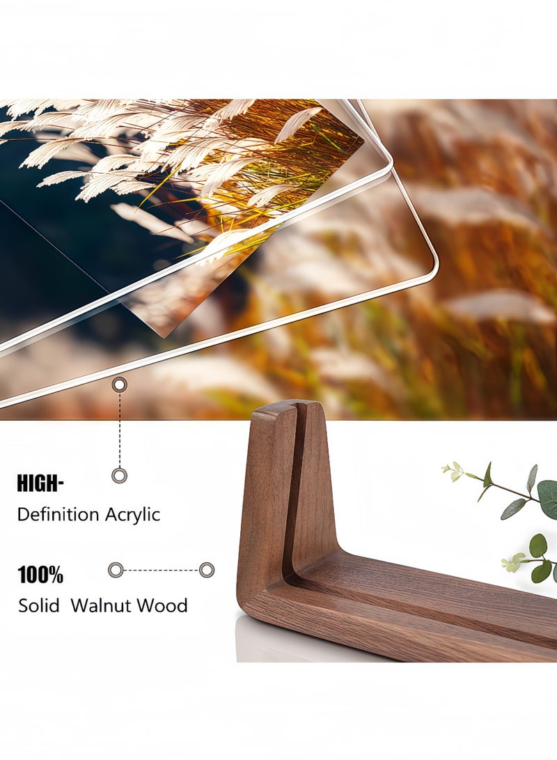 Peachjoy 2 Pcs Wooden Picture Frame, Photo Frame with Solid Wood Base and High Definition Acrylic Glass Cover 5x7 Inch Horizontal and Vertical Photo Frame for Table Top Display Home Decor  - Image 2