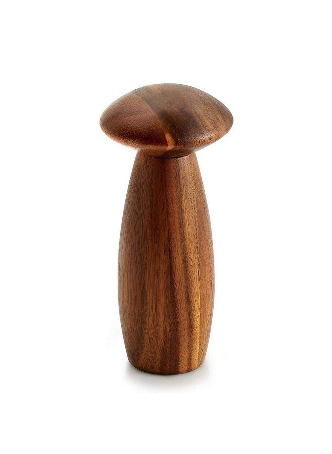 Nambe Gourmet Collection Contour Pepper Mill Measures At 3" X 3.5" X 7" Made With Acacia Wood And Ceramic Mechanism Designed By Lou Henry - Image 1