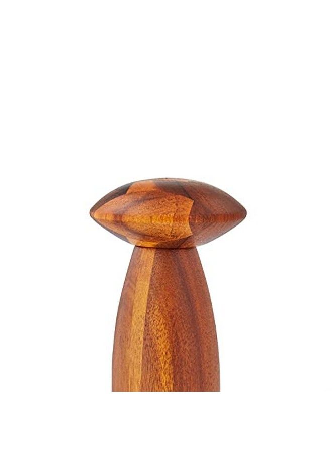 Nambe Gourmet Collection Contour Pepper Mill Measures At 3" X 3.5" X 7" Made With Acacia Wood And Ceramic Mechanism Designed By Lou Henry - Image 5