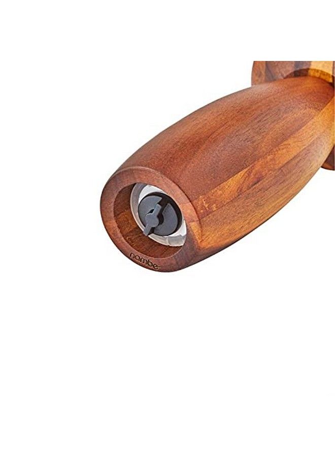 Nambe Gourmet Collection Contour Pepper Mill Measures At 3" X 3.5" X 7" Made With Acacia Wood And Ceramic Mechanism Designed By Lou Henry - Image 4