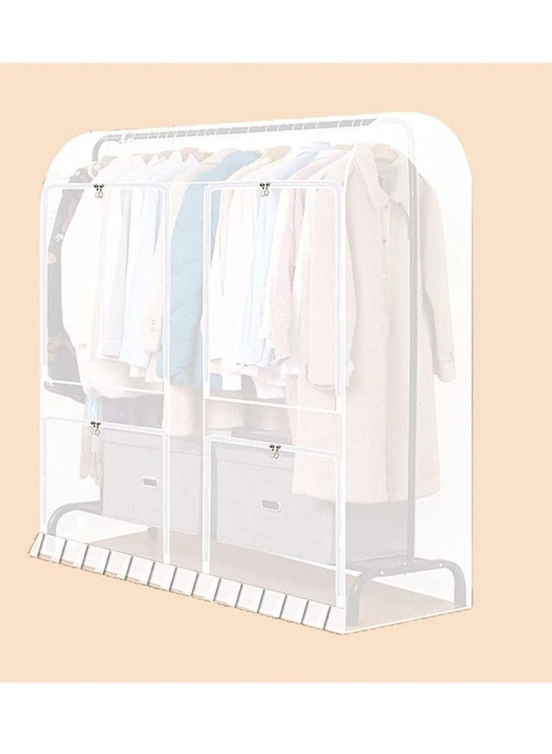 Excefore Garment Rack Cover, Reusable Clothing Rack Protector, Large Capacity Dustproof Waterproof, Translucent, 63"×59"×19.7" - Image 1