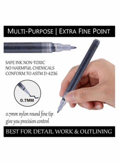 Y&D Paint Pens White Black Marker 6 Pack, 0.7mm Acrylic Permanent Marker, for Rock Painting Stone Ceramic Glass Wood Plastic Metal Canvas Water-based Extra Fine Point  - Image 2