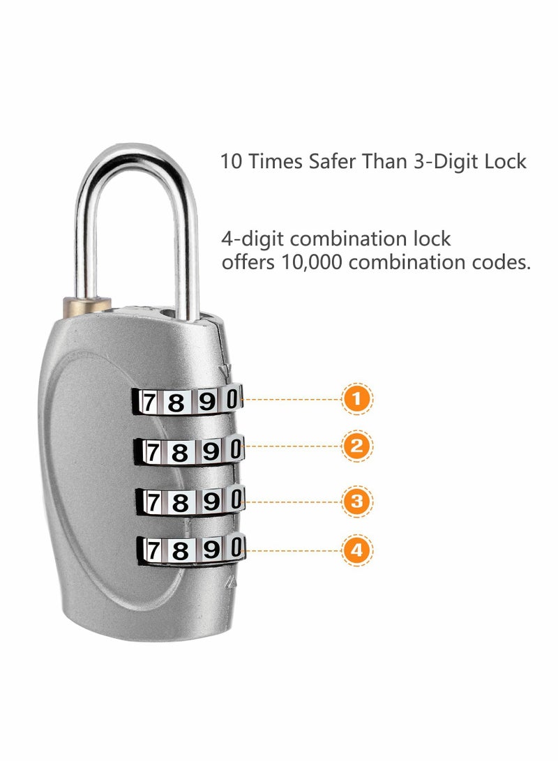 Combination Lock 4 Digit Padlock for School Gym Locker, Sports Locker, Fence, Toolbox, Gate, Case, Hasp Storage (4Pack) - Image 3