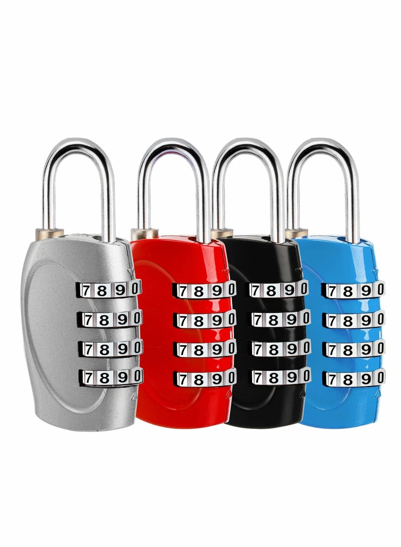 Combination Lock 4 Digit Padlock for School Gym Locker, Sports Locker, Fence, Toolbox, Gate, Case, Hasp Storage (4Pack) - Image 1