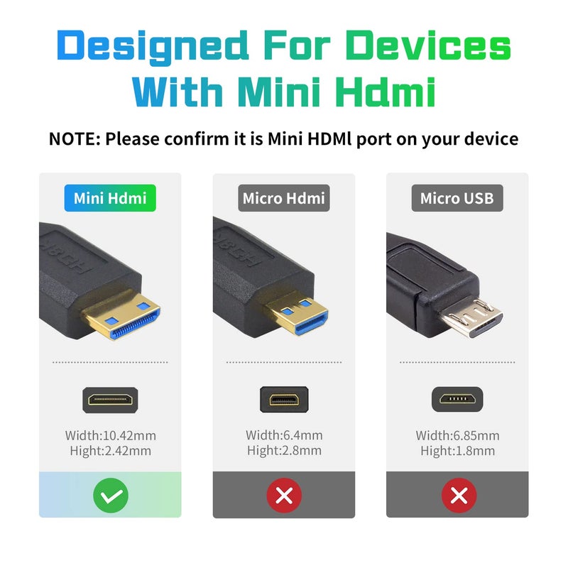 دوتك كابل Duttek 8K HDMI إلى Mini HDMI 48Gbps، كابل تمديد فائق النحافة Mini HDMI ذكر إلى أنثى يدعم 8K@60Hz لأجهزة العرض، الشاشات، كاميرات الفيديو - Image 3