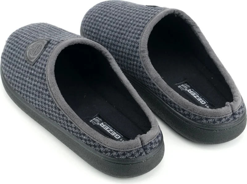 Gezer Men's Winter PU Comfortable Sole Home Garden Gondola Slippers