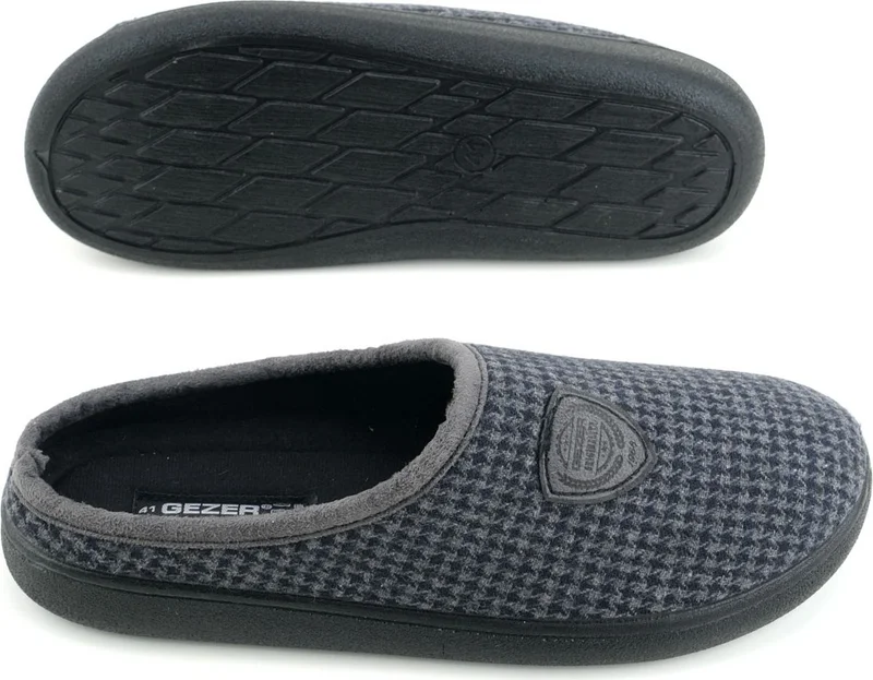 Gezer Men's Winter PU Comfortable Sole Home Garden Gondola Slippers