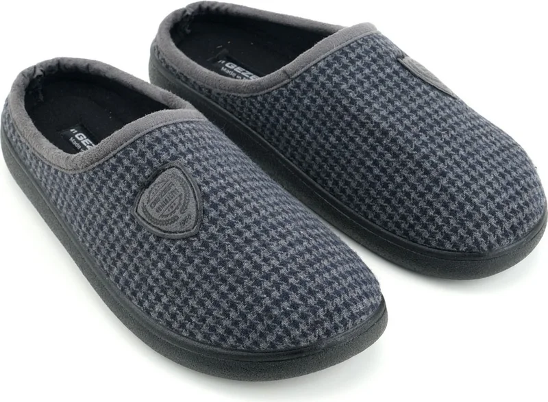 Gezer Men's Winter PU Comfortable Sole Home Garden Gondola Slippers
