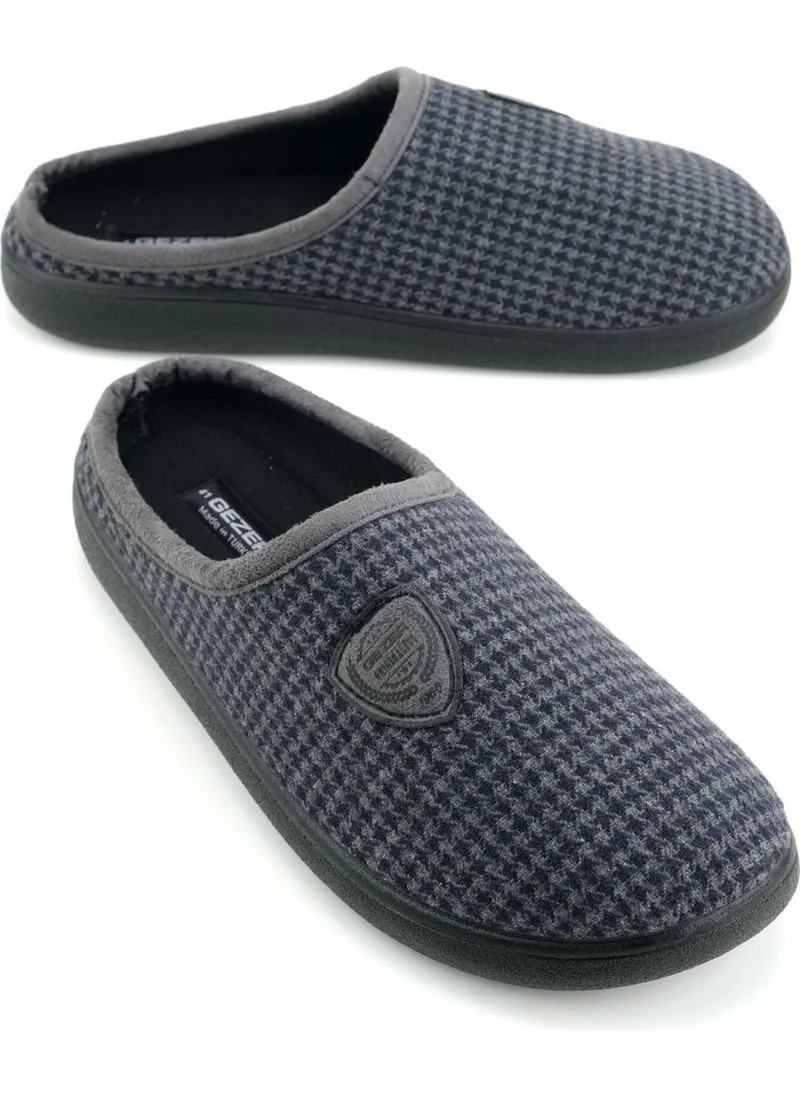 Gezer Men's Winter PU Comfortable Sole Home Garden Gondola Slippers