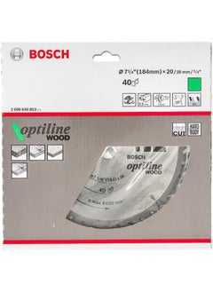 BOSCH Bosch - Optiline Wood Circular Saw Blade, 184 Mm Diameter, 40 Teeth, 1 Pcs  - Image 2
