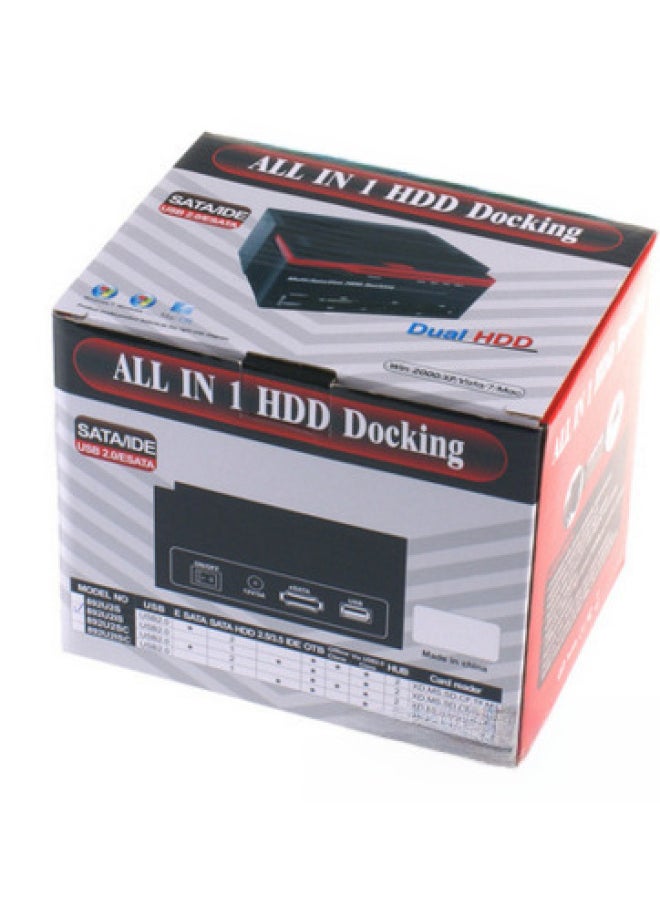 ماركة غير محددة قاعدة القرص الصلب USB 2.0 2.5/3.5 بوصة قاعدة القرص الصلب IDE + SATA صندوق القرص الصلب المحمول - اللون: الآلة + سلك الطاقة الأوروبي القياسي  - Image 5