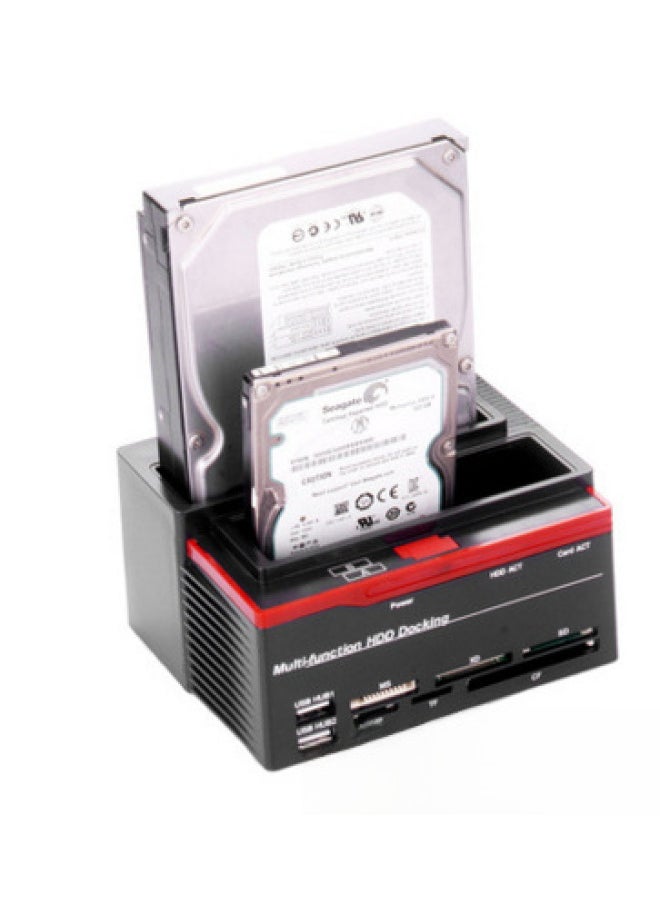 ماركة غير محددة قاعدة القرص الصلب USB 2.0 2.5/3.5 بوصة قاعدة القرص الصلب IDE + SATA صندوق القرص الصلب المحمول - اللون: الآلة + سلك الطاقة الأوروبي القياسي  - Image 4