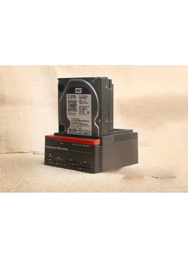ماركة غير محددة قاعدة القرص الصلب USB 2.0 2.5/3.5 بوصة قاعدة القرص الصلب IDE + SATA صندوق القرص الصلب المحمول - اللون: الآلة + سلك الطاقة الأوروبي القياسي  - Image 2