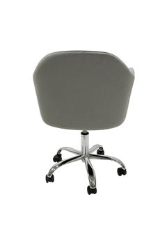 VANITY LIVING VANITY LIVING Office Chair for Home, Grey Velvet Height Adjustable Swivel Chair with Armrests and Back Support for Reception Home Office Furniture (Grey)  - Image 4