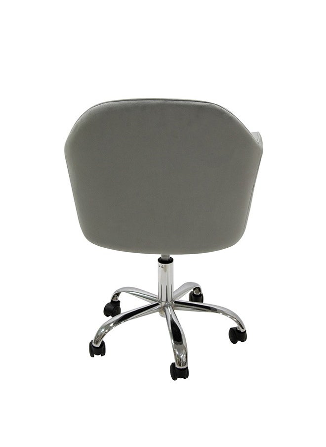 VANITY LIVING VANITY LIVING Office Chair for Home, Grey Velvet Height Adjustable Swivel Chair with Armrests and Back Support for Reception Home Office Furniture (Grey)  - Image 4