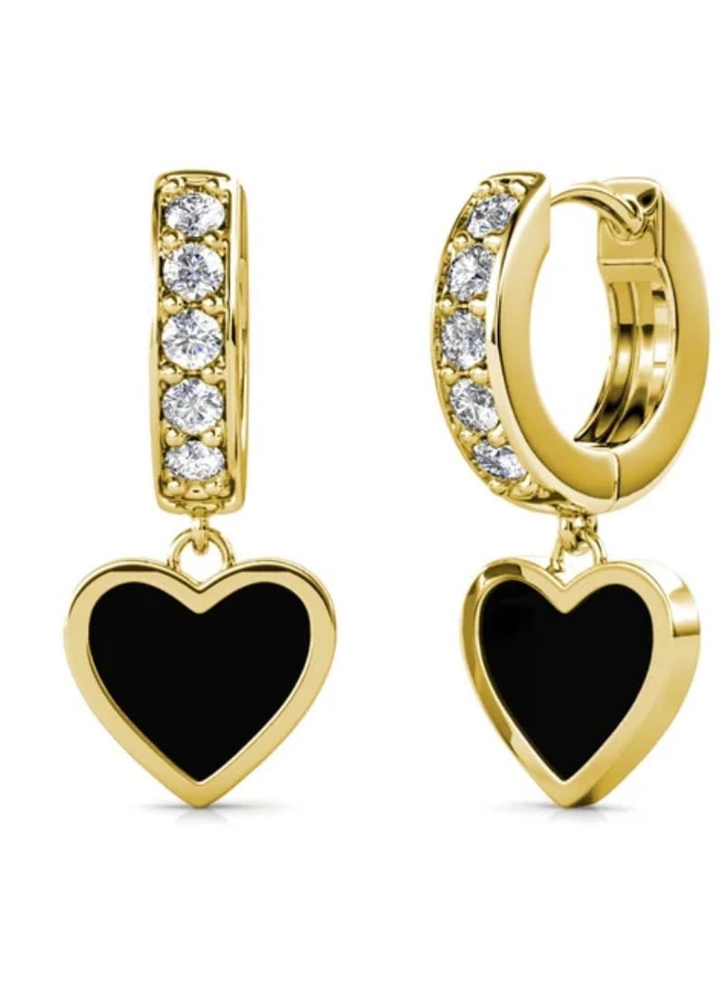 Luxuria 18K Gold Plated Stainless Steel Heart Hoop Earrings for Women Girls Elegant Romantic  - Image 1