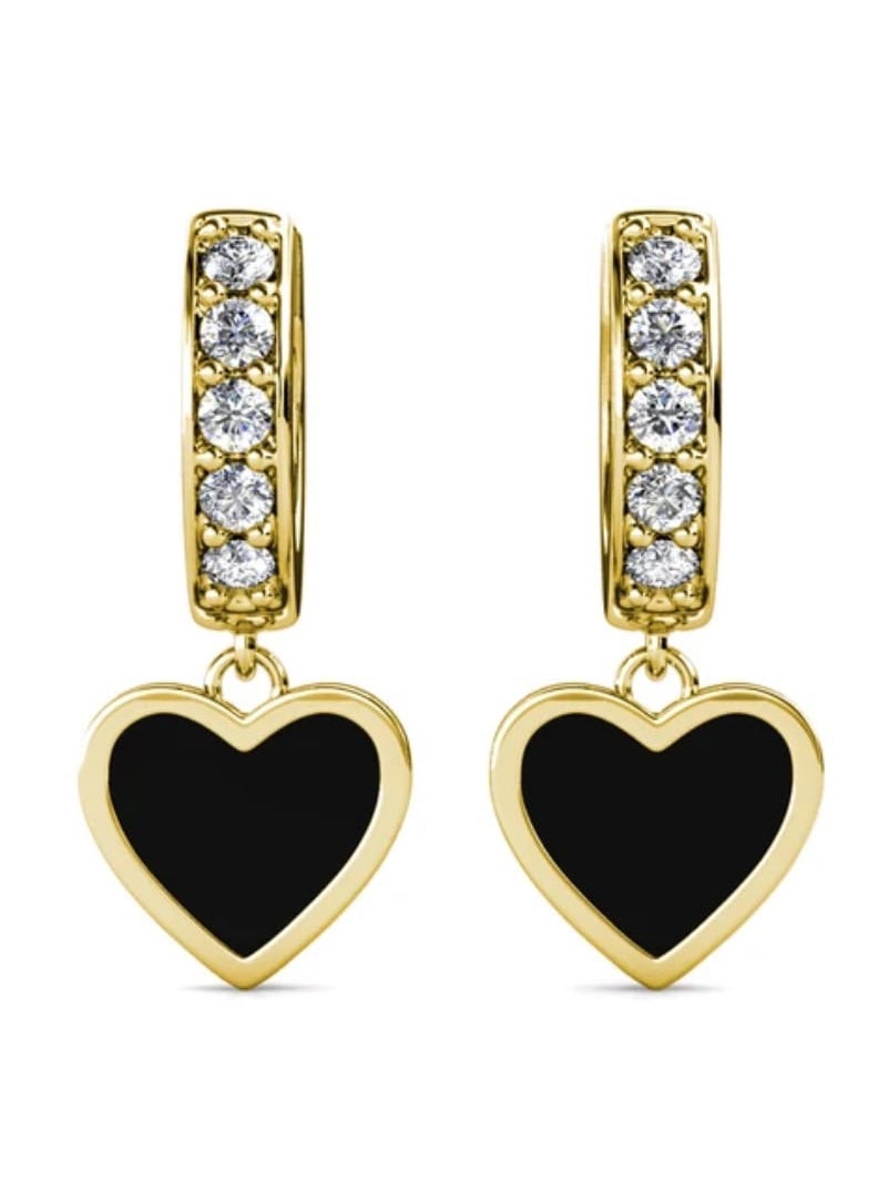 Luxuria 18K Gold Plated Stainless Steel Heart Hoop Earrings for Women Girls Elegant Romantic  - Image 2