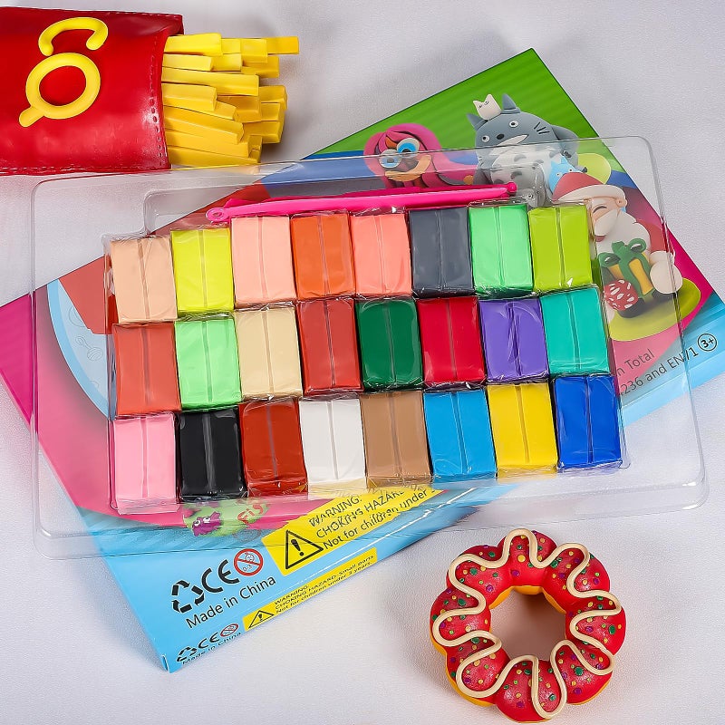 CiaraQ 24 Colors Small Block Polymer Clay Starter kit, Oven Bake Clay, CPSC Conformed Non-Toxic Molding DIY Clay, Great for Kids, Beginners - Image 3