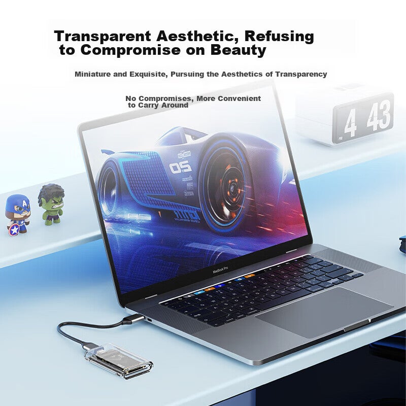 JD Jing Zao حافظة SSD شفافة من ORICO، تحويل mSATA إلى واجهة Type-C لحافظة القرص الصلب، مناسبة لأقراص SSD المحمولة، حافظة خارجية صغيرة - TC10 - Image 5