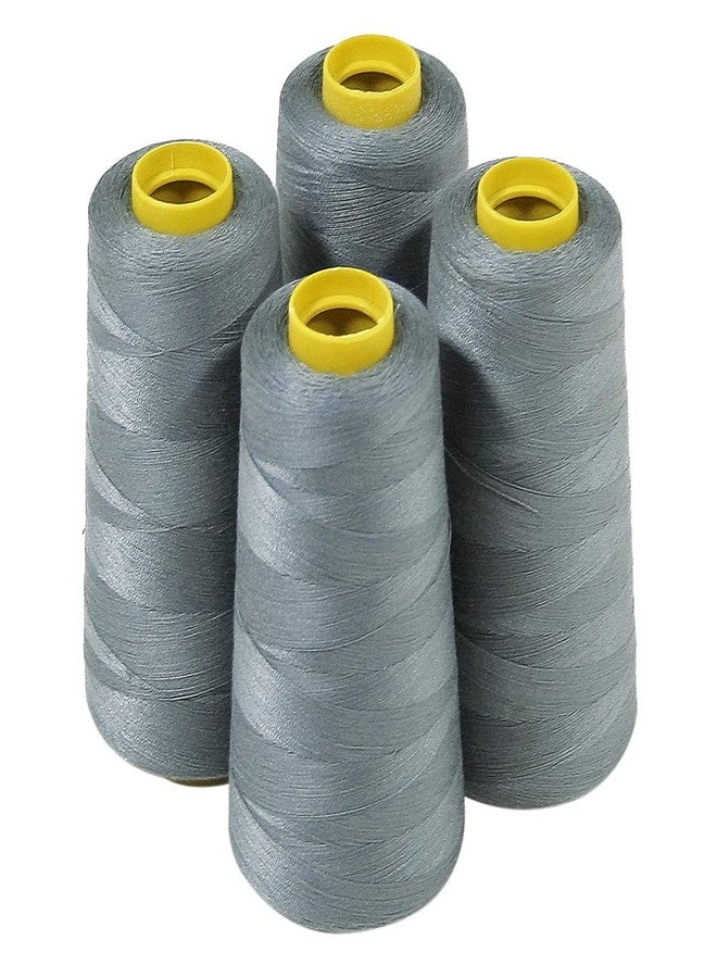 ThreadNanny 4 Large Cones (3000 Yards Each) of Polyester Threads for Sewing Quilting Serger Grey Color from Threadnanny - Image 1