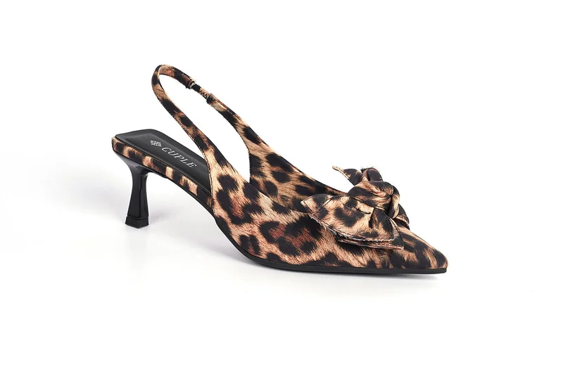 Cuple Ladies slingback leapard print mules