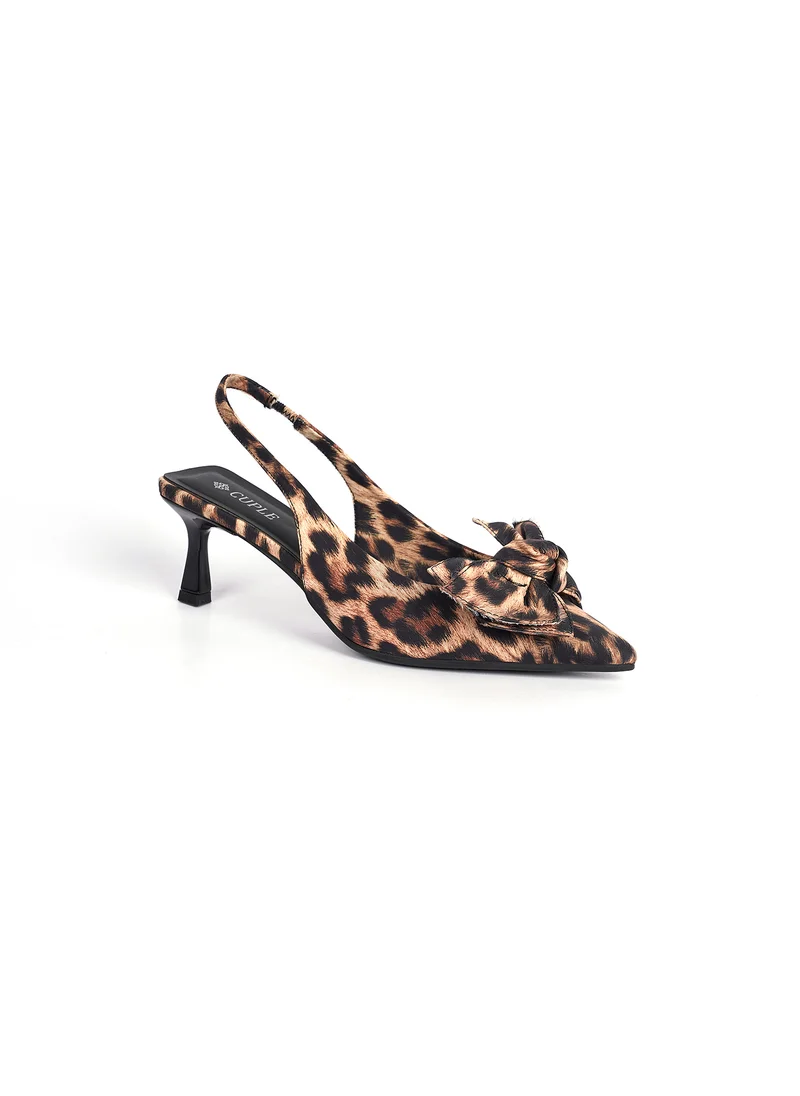 Cuple Ladies slingback leapard print mules