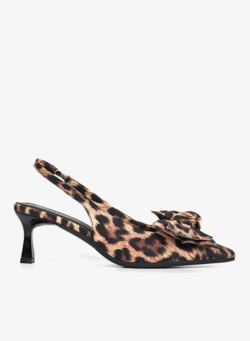 Cuple Ladies slingback leapard print mules