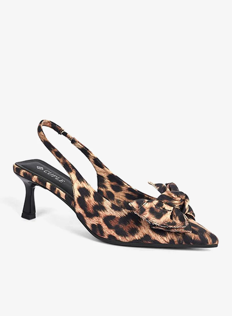 Cuple  Ladies slingback leapard print mules for Women | Best Price UAE