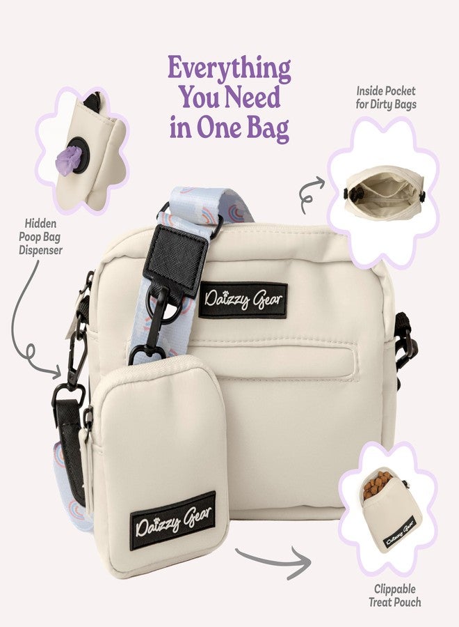 Daizzy Gear Dog Walking Bag Crossbody with Training Treat Pouch - Waterproof with Poop Bag Dispenser - Adjustable Strap for Dog Moms and Trainers - Blue Rainbow Bliss - Image 2