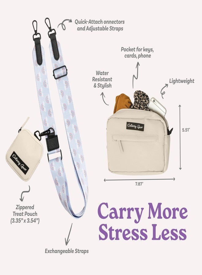 Daizzy Gear Dog Walking Bag Crossbody with Training Treat Pouch - Waterproof with Poop Bag Dispenser - Adjustable Strap for Dog Moms and Trainers - Blue Rainbow Bliss - Image 3