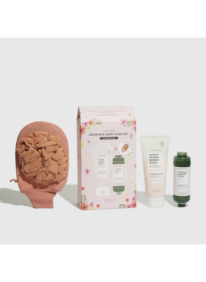 Voesh Shower & Empower Complete Body Care Set Vitamin C Shower Filter Exfoliating Loofah Body Wash Shower Care Set Selfcare Kit Vegan Skincare - Image 1