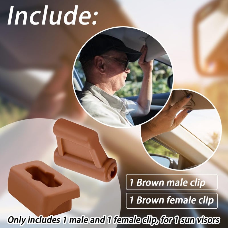 XTPTFABS Brown Sun Visor Clip Replacement for Mercedes Benz - Image 4