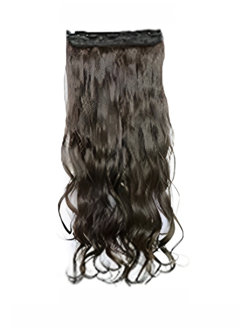 Women 20'' 3/4 Full Head Curly Wave Clips in on Synthetic Hair Clip in Hair Extensions Long Curly Wig Piece