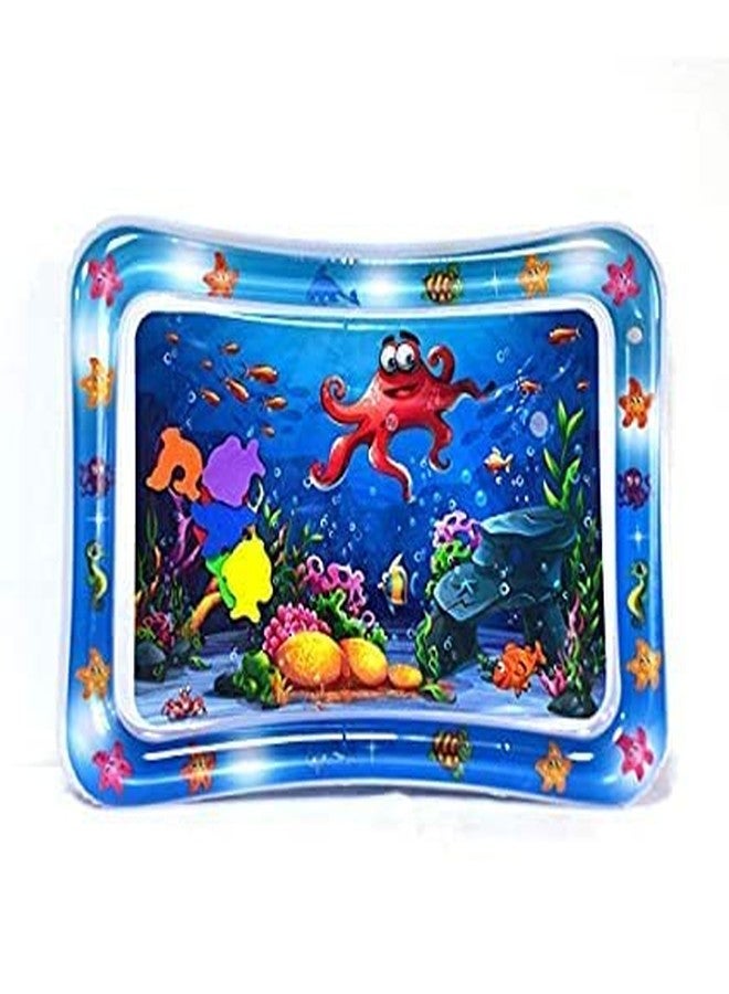 Craftisha Baby Kids Water Play Mat Toys Inflatable Tummy Time Leakproof Water Play Mat, Fun Activity Play Center Indoor and Outdoor Water Play Mat for Baby- (Blue) - Image 1