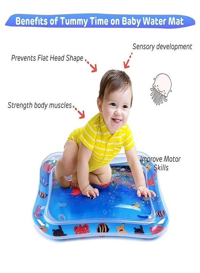 Craftisha Baby Kids Water Play Mat Toys Inflatable Tummy Time Leakproof Water Play Mat, Fun Activity Play Center Indoor and Outdoor Water Play Mat for Baby- (Blue) - Image 5