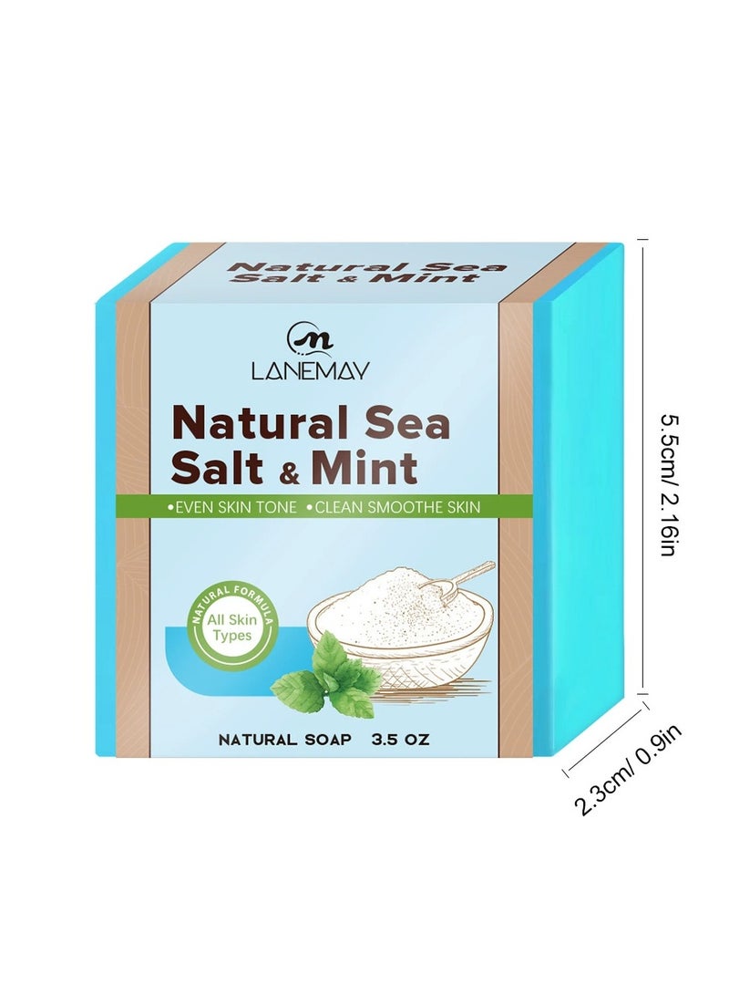 LANEMAY صابون نباتي عشبي – بار مرطب يدوي الصنع للجنسين مقشر ينظف بعمق بزيوت أساسية لصابون الجسم - Image 1