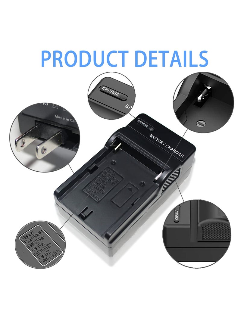 آأزورب - شاحن بطارية كاميرا NP-F550/ NP-F750 مع كابل USB متوافق مع شاحن بطارية NP-F550 F570 F570 F750 F770 F960 F970 من سوني - Image 1