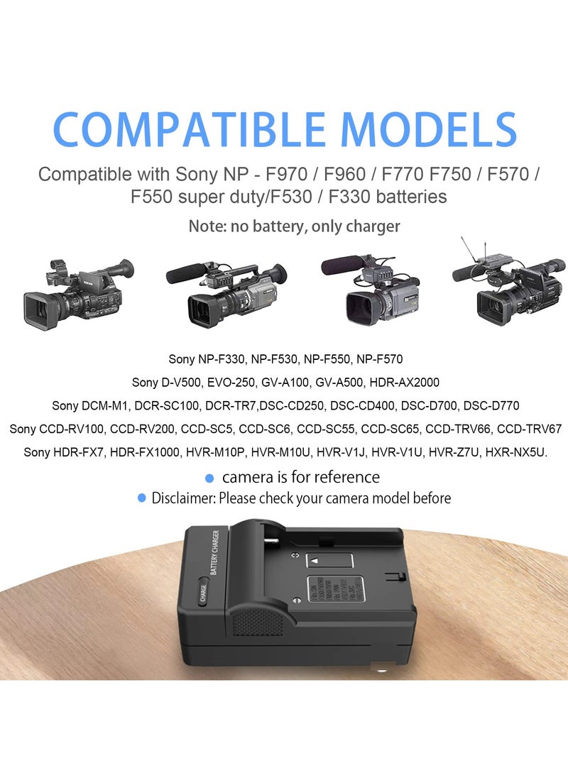 آأزورب - شاحن بطارية كاميرا NP-F550/ NP-F750 مع كابل USB متوافق مع شاحن بطارية NP-F550 F570 F570 F750 F770 F960 F970 من سوني - Image 1