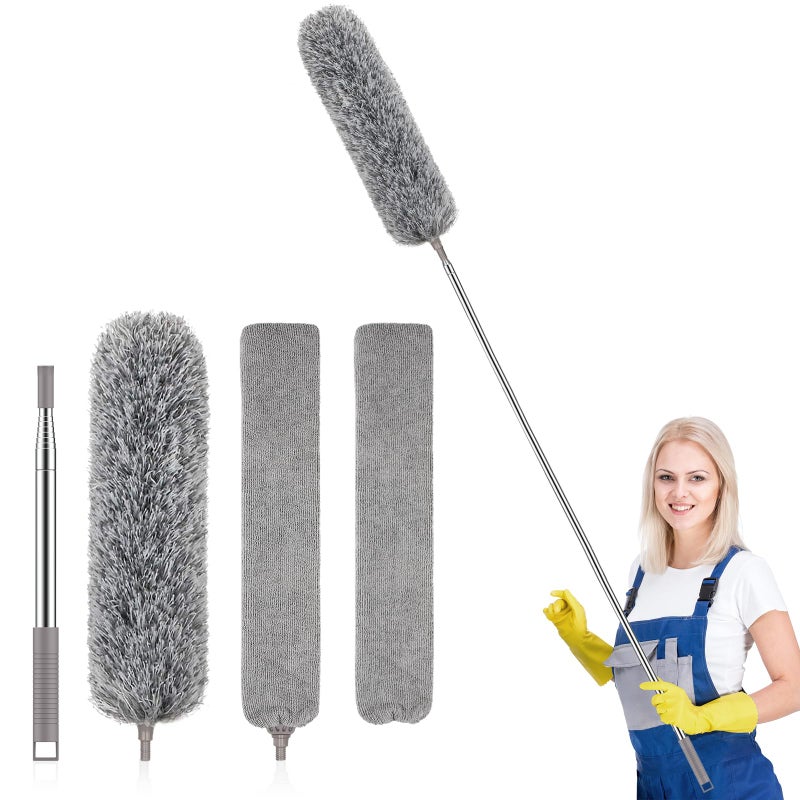 SetSail Dusters for Cleaning 100-inch Extra-Long Gap Duster with Extension Pole Bendable Microfiber Head Washable Ceiling Fan Cleaner Duster for High Ceilings, Floor - Image 1