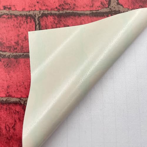 LoveFaye Yifely Red Brick Self Adhesive Shelf Drawer Liner Door Sticker Rural Wall Covering Paper Easy to Install 17.7inch by 9.8 Feet - Image 4