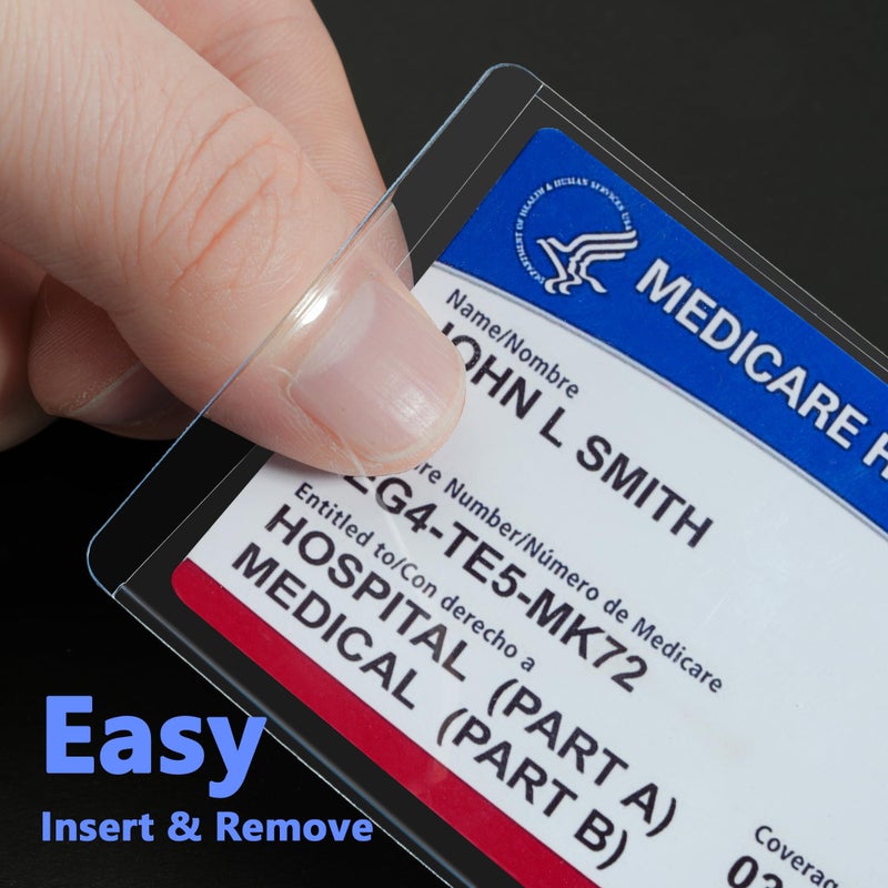 Glsgsb حافظات بطاقات Medicare الجديدة، واقي بطاقة الضمان الاجتماعي، 12 مل أكمام بلاستيكية شفافة مقاومة للماء لبطاقات Medicare/الضمان الاجتماعي/الأعمال/الهويات/بطاقات الائتمان (6 عبوات) - Image 4