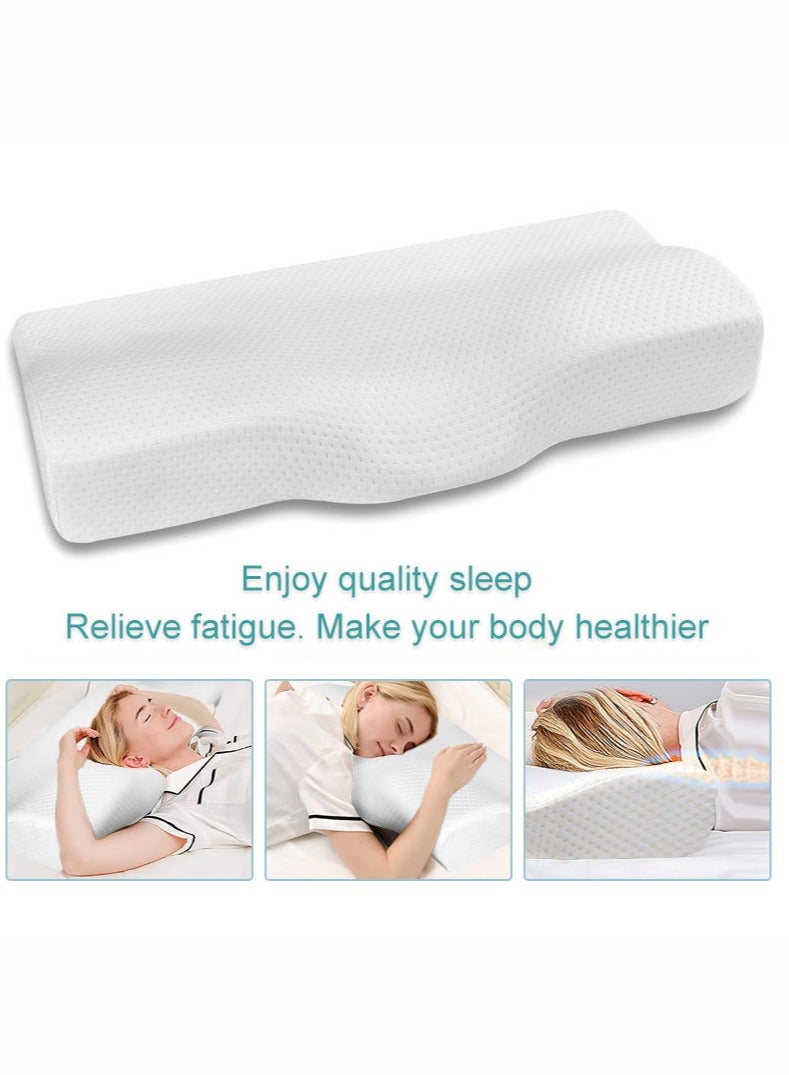 Monda Memory Foam Pillow Anti-Snore Pillows Ergonomic Orthopedic Pillow for Neck Support and Shoulder Pain Relief Side Sleeper Contour Pillow with Washable Cover - Image 4