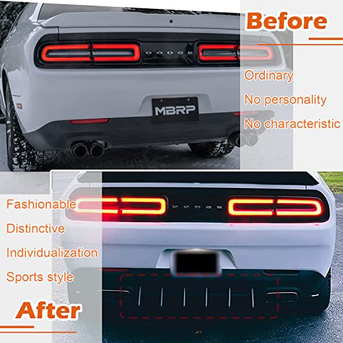 USSKYBOY Rear Diffuser V3 5 Fins Set Compatible with Dodge Challenger SXT, RT, Hellcat 2015-2024 (Black 5PCS) - Image 2
